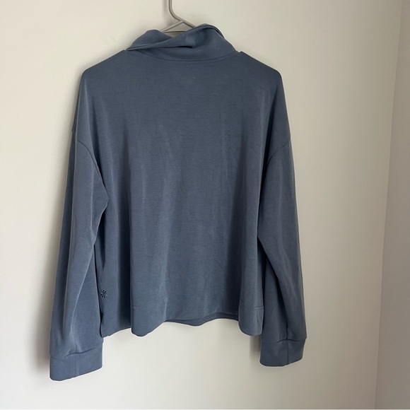 Athleta Seasoft Quarter Zip Pullover Top in Blue Women's Size XL - Picture 5 of 6